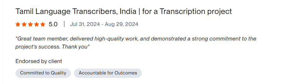 Upwork testimonial 10
